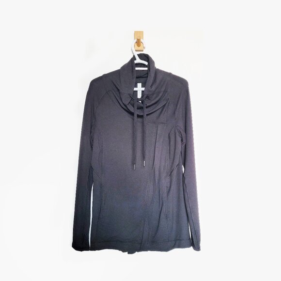 Lululemon Coast Easy Wrap Black Long Full Zip Jacket Sweater - Size 8 - Picture 1 of 12
